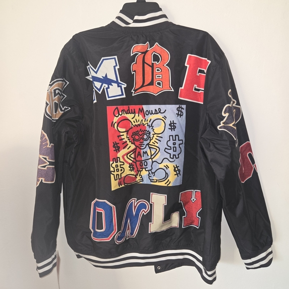 Members Only x Keith Haring size XL Andy Mouse Bomber Jacket Black. - Picture 9 of 13